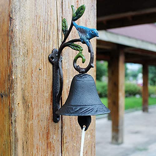 X&Z-XAOY Liebe Eisvogel Schmiedeeisen Garten Stil Gusseisen Türglocke Hand Glocke Glockenspiele Kann Retro Anhänger 12.5x9.8x23.5cm Retro-Türklingel Sein