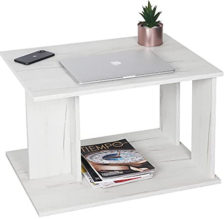 RICOO Couchtisch mit Stauraum Wohnzimmertisch Holz WM093-EP Coffee Table 69 x 44,5 x 50 cm Tisch Wohnzimmer Sofatisch klein Couch Eiche-Picard
