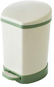 Cubo de Basura de plástico Papelera Contenedor de Basura con Tapa Superior abatible de bambú para baños Cocinas Oficinas en el hogar (Verde)