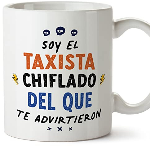 MUGFFINS Tazas para TAXISTA hombre - En Español - Todos te advirtieron - 11 oz / 330 ml - Regalo original y divertido