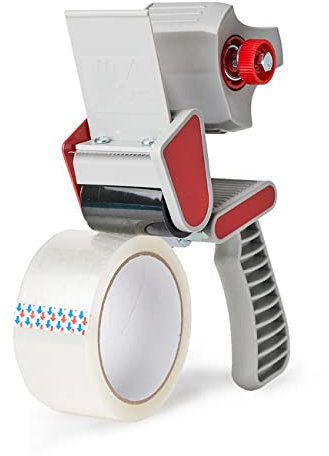 TAPEMAXX ROLLER 1 Abroller Set mit 1 Rollen Paketklebeband Transparent 47 mm x 66 m Paketbandabroller Handroller Paketklebeband Paketroller Packbandabroller Abrollgerät Profi Paketbänder Package Tape