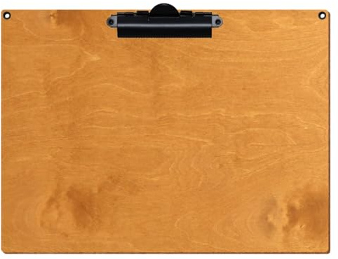 Bütic Holz Klemmbrett Standardform Birnbaum für DIN A3 A4 A5 A6 mit 2 Ösen aus 3mm starkem Birkensperrholz und mit Klarlack versiegelt