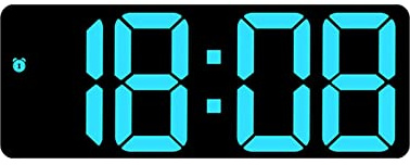 Colcolo Orologio da parete digitale Dimmer Display 12H 24H Orologio da tavolo elettronico temperatura LED Sveglia per a Office Festival Teens, Blu