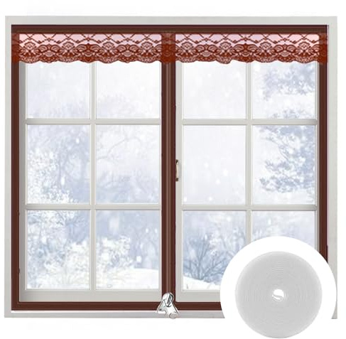 New Thickened Window Insulation Kit-Winter Weatherproofing Window Insulation Film, Reusable Window Thermal Cover Insulating Curtains Keep Warm for Winter(47X59)