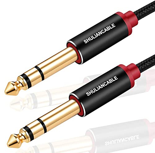 SHULIANCABLE Cavo Audio Jack 6.35mm Stereo, Chitarra Jack Cavi Connettori per Chitarra, Basso Elettrico,Amplificatore,Mixer Audio, etc (10M)