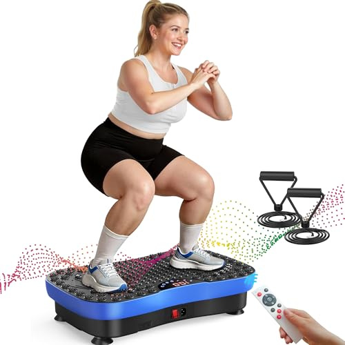 AXV Vibration Plate Fitness Platform Exercise Machine Vibrating Shaking Workout Full Body Shaker Vibrate Stand Shake Board Sport Gym Pad for Weight Loss Fat Burner for Women Men