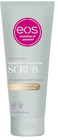 eos Cashmere Skin Collection Pre-Shave Scrub, Vanilla Cashmere Scent, Exfoliating Body Scrub, 207 ml