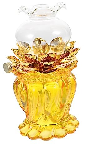 PRETYZOOM Lotus-Butter-Lampe Altar liefert Öllampen für den Innenbereich Docht Öllampenhalter Öllampe für den Innenbereich flüssig Brenner Lotuslampe Kerosinlampe Legierung