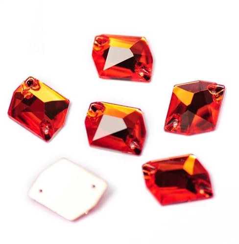 Piedras de cristal cósmicas AAAAA para manualidades, cristales de imitación con parte trasera plana, diamantes de imitación cosidos en la fabricación de ropa, jacinto, 13 x 17 mm, 48 unidades