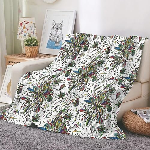 EHOMERY Manta Western Cobija Sofa Mantas para Cama Blanca Cobijas De Invierno Gruesas Hoja Manta De Acogida Mantas Decorativas Suaves Y Cómodas 150x100cm