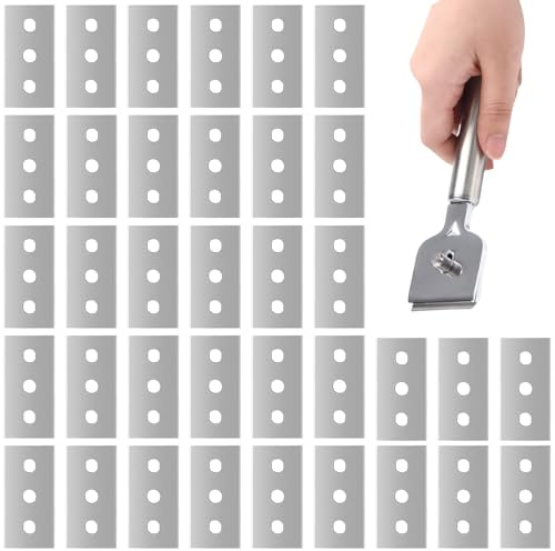 36 Stück Ceranfeldschaber Klingen,Kochfeldschaber,Ceranfeld Schaber,Doppelseitige Edelstahl Kratzer Scraper,Herd Glasschaber,Glass Küche Herdschaber,Politur Reiniger Tool,Cleaning Ersatzklingen