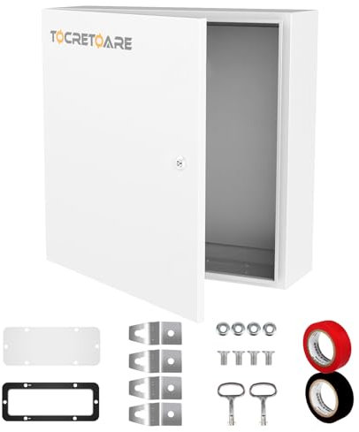 TOCRETOARE Outdoor Electrical Junction Box, 24x 24 x 8' ' NEMA 4X Enclosure Box, Wall Mounted IP66 Waterproof & Dustproof Lockable Metal Junction Box