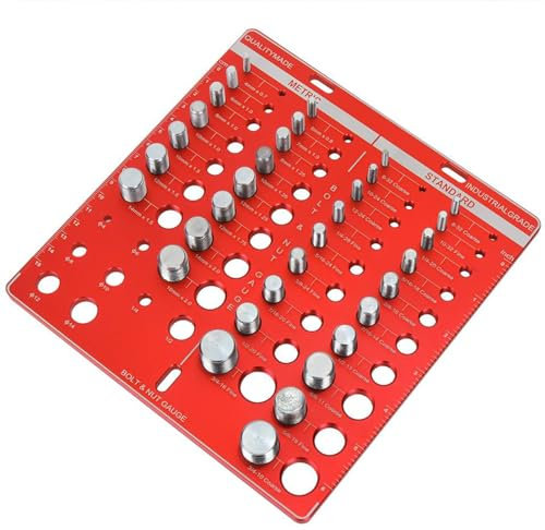 34 GEWINDEPRÜFGERÄT FÜR MUTTERN UND BOLZEN. Schraubengröße UND Gewindelehre aus Aluminiumlegierung. Standardgröße, Zoll- UND Metrische Gewinde-Identifikationslehre für eine