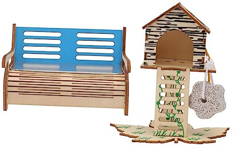 INOOMP Villa Holz Hamster Set Kreative Hideout Multi-Level Holz Spielzeug Für Hamster