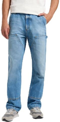 Lee Herrjeans, dubbla knäbyxor, lös rak passform, raka ben, skatepark, 36W x 32L