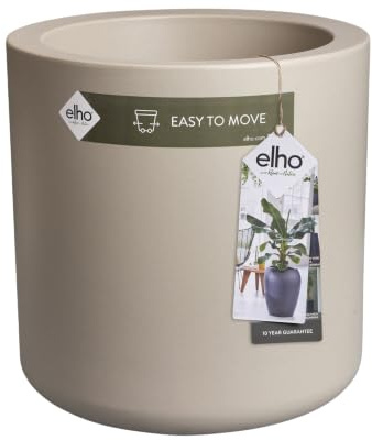 elho Pure Cilinder Wheels 50 Blumentopf - Balanced Beige | ∅ 49.5 x H 50 cm | für den Innen- und Außenbereich