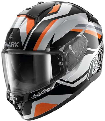 SHARK, Integral Motorcycle Helmet Ridill 2 Apex x Troy Lee Design Silver Black Orange, S