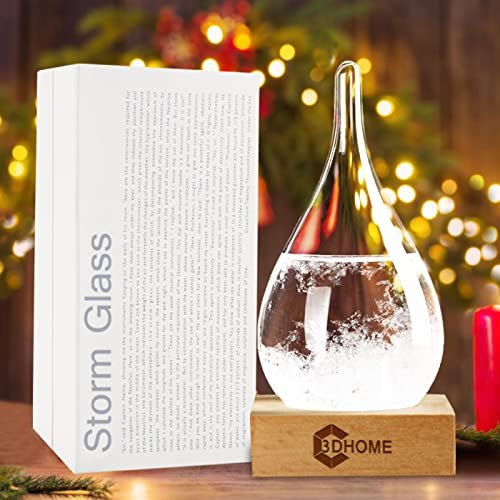 Storm Glass Weather Predictor Snow Globe,Birthday Gifts for Women Weather Gifts for Men,Water Drop Glass Barometer Weather Forecast Bottle Weather Station Home Decoration (S)