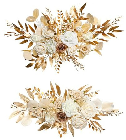 YLSZHY 2 Fiori Artificiali per Arco Nuziale, Festoni di Fiori per Arco Nuziale, Decorazione Floreale per Cerimonia di Matrimonio, Fiori Finti per lo Sfondo del Ricevimento e Cartello