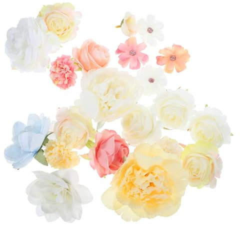 MUSISALY 21stücke Kunstblumen-Stirnband Mit Seidenblumen- Faux Blume Köpfe Für DIY Basteln Künstliche Blütenköpfe Für Tischdeko Und Haarschmuck