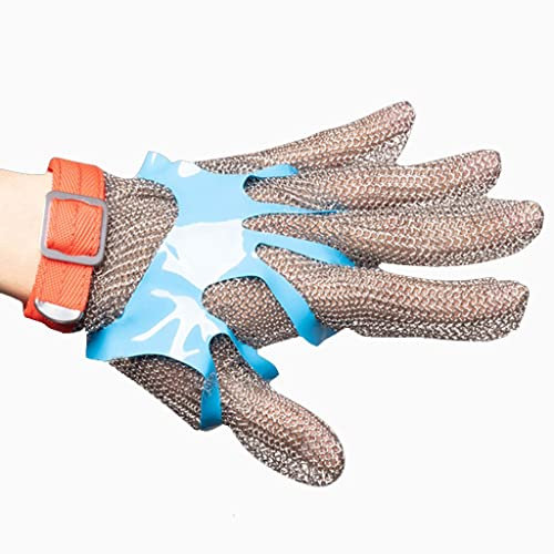 Anti Cutting Gloves Metal anti cutting gloves Chain mail gloves, Woodworking safety work stab proof gloves, Adjustable wrist strap (Size : A pack of one/L) (A pack of one/XS)