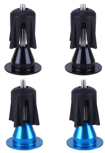 QIBZI Bouchons d'extrémité de guidon de vélo, capuchons de guidon de vélo de montagne, 2 paires, noir bleu
