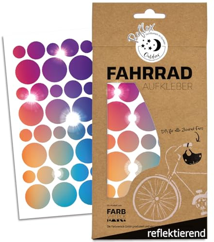 Farbviereck Reflektoren Sticker Set Kreise Verschiedene Aufkleber Farben als Fahrradaufkleber - auch für Helm Roller Kinderwaren Reflektor Kinder - Kreis Sticker
