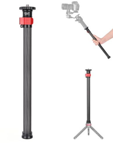 Koolehaoda Tube d'extension 70cm Rallonge de Trépied Télescopique en Fibre de Carbone avec vis de 1/4 à 3/8 pour Appareils Photo, Trépieds, Monopodes, Charge maximale de 15 kg