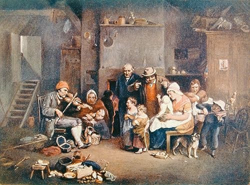 ARToPHIIU Berühmte Gemälde Abstrakte Leinwand Kunst Vintage Wandbild the Blind Fiddler Illustration Aus dem Leben großer Männer erzählt von David Wilkie für Schlafzimmer Home Decor 60x90cm