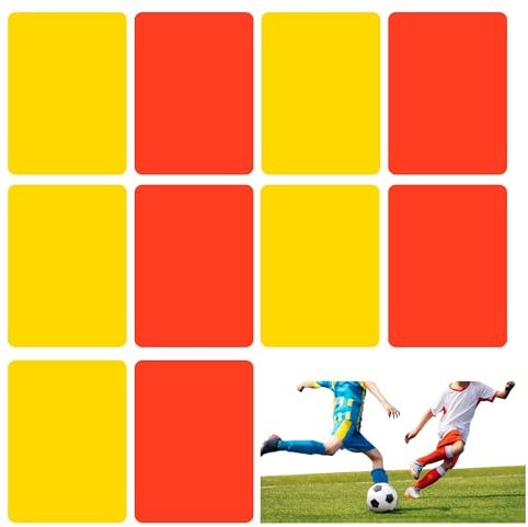 MEKEET 10PCS Referee Penalty Cards Durable Soccer Referee Red and Yellow Warning Card Reusable Football Referee Card for Basketball Football Soccer Sports Game Competition Referee Accessories