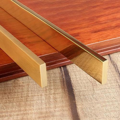 Barra de transición de latón macizo para suelos de madera a baldosa, barra de transición de latón pulido y cepillado para umbral de alta resistencia, tamaño de 5 x 20 mm