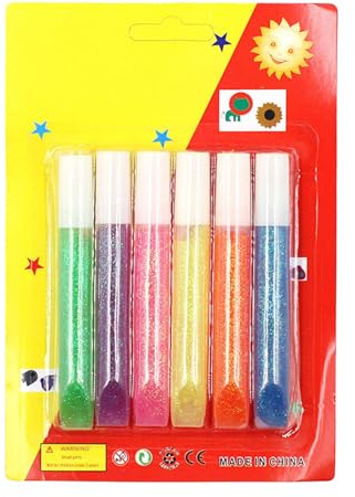Kunst-Glitzer-Klebestifte, Glitzerkleber zum Basteln | 6 Stück waschbare Kunstkleber und -pasten, Klebestifte und farbige Klebestifte
