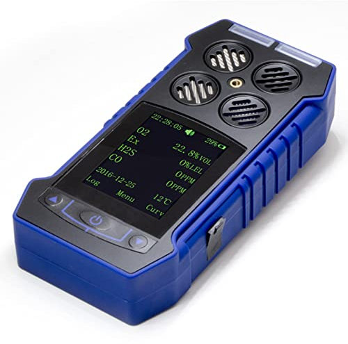 Msuiiixcccc Gas Leak Detector 4 Gas Monitor | O2, CO, H2S, LEL | Carbon Monoxide Detectors Portable, Natural Gas Detector with Audible & Visual Alarm
