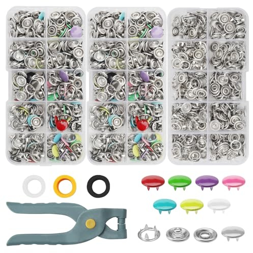 250 Set Pinza per Bottoni Automatici a Pressione 9.5mm Pinza Bottoni a Pressione Pinza Bottoni Automatici In Metallo Bottoni Automatici a Pressione per Bambini Ai Jeans E Ai Vestiti