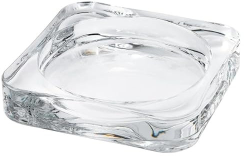 Clear Glass Candle Dish – 10x10 cm Square Candle Holder – Heat-Resistant Decorative Plate for Pillar & Tealight Candles (2)