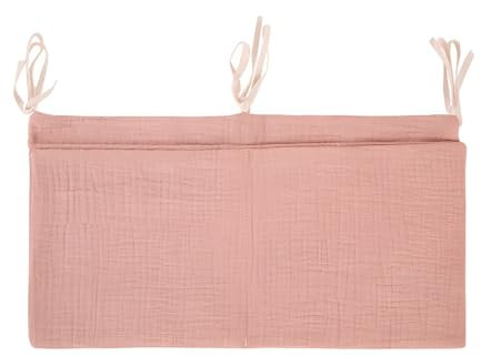 EuAcesry Babybett Organizer, Baby Kinderzimmer Hängender Bett Organizer mit 2 Taschen, Betttasche Spielzeugtasche, Aufbewahrungstaschen für Betten, für Windeln Kleidung Spielzeug (Rosa)