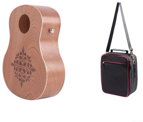 Mahagoni Tragbare Cajon Box Drum Klassisches Design Hand Percussion Instrument mit warmem Klang Reise Bereit mit Gurt und Tasche Braun Tragbare Handtrommel