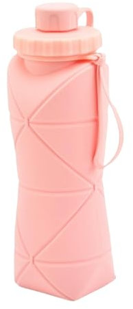 CUAJHNPX gobelet Pliable Tasse d'eau Pliante Sport Extérieur Grande Capacité Voyage À Eau en De Café Pliant-rose-600 ML