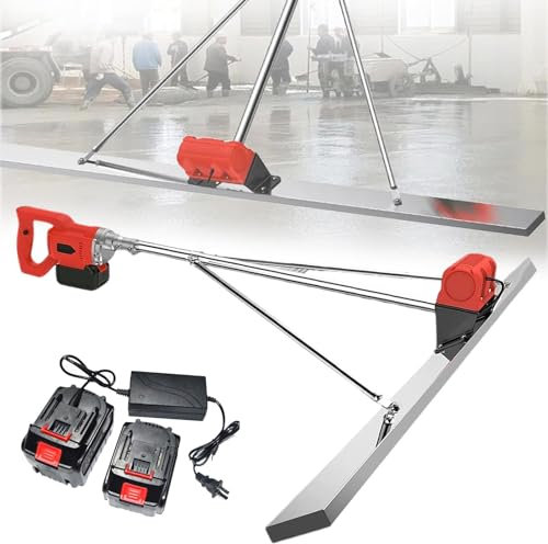 Power Estrich Betonbearbeitungsgerät Beton-Finishing-Tool, Power-Beton-Estrich-Vibrationsset, 1,5 m Beton-Nivellier-Stampfer-Lineal, 3000–6000 U/min, batteriebetriebener Beton-Nivellierer, k
