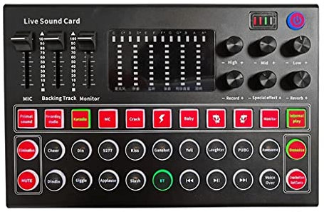 ABBNIA Interface Audio M9, Carte Son, mixeur Vocal en Direct, Carte Son USB Externe, Carte Son à Effets Multiples, Carte de mixage