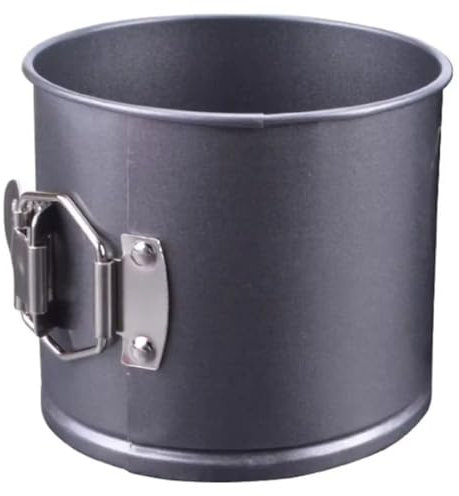 Molde desmontable de acero al carbono para tartas de queso con revestimiento antiadherente inferior extraíble para tartas y pizzas (18 cm, negro y gris)