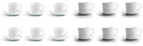 Quid Lote Set 6 Tazas Con Plato Porcelana 9cl Apto Microondas Facil De Limpiar Set 6 Tazas Con Plato Porcelana 20cl Apto Microondas Facil De Limpiar