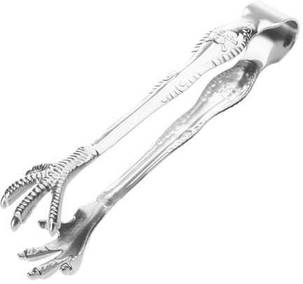 Pinzas de cubitos de hielo en forma de garra de pollo, pinzas de acero inoxidable para servir aperitivos, pinzas antiadherentes, fáciles de limpiar para cubos de hielo