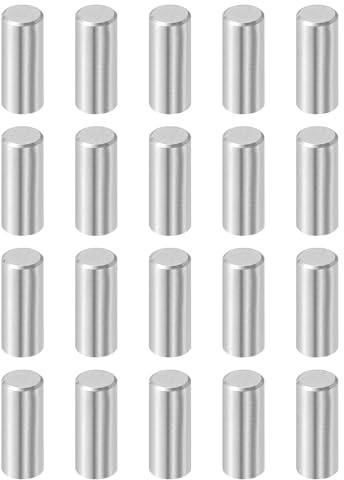 QUARKZMAN Zylinderstifte Rostfrei, 8mm x 20mm Dübelstifte 20 Stück | Spannstift, 304 Edelstahl Metallstifte, Silberton Passstift Bolzen Metall für DIY, Möbel, Bastelprojekte