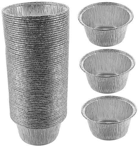 iplusmile 100pezzi Pirottini in Alluminio Per Budino e Dolci Stampi Da Forno Piccoli Per Muffin e Cupcake Contenitori Circolari Riutilizzabili Per Torte Biscotti Per Casa e Catering