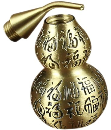 MUELODSIC Copper Gourd Statue Decorative Small Gourd Figurine Brass Craft Feng Shui Wealth Ornament for Home Decor and Housewarming