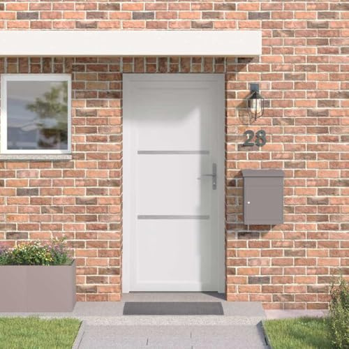 QJBSAVVA Haustür Weiß 98x208 cm aus wetterfestem PVC, Modernes Türblatt mit klarem Design und robuste Zarge für Eingangsbereich, Wohnzimmer, Flur