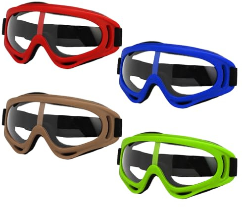 Rthynti 4PCS Kids Safety Glasses, Goggles for Nerf Gun Game, Protective Goggles with Clear Lens Children's Safety Glasse for Outdoor Sports