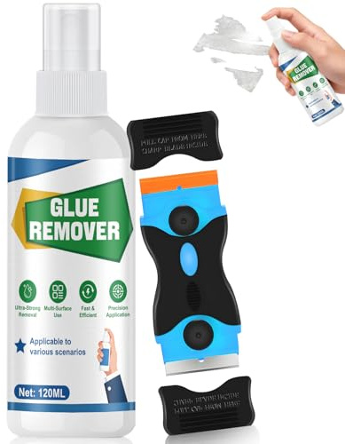 XINGHUO Glue Remover, Adhesive Remover, Superglue Removers with Scraper, Glue Marks for Easy Removal of Stickers, Labels, Decals, Remover Gel for Car Glass, Plastic, Wood, Multi Surface, 120ML