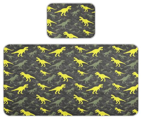 Creature Ceratosaurus - Colchón refrescante de camuflaje para bebés de 28 x 52 pulgadas, almohadillas lavables para camas infantiles